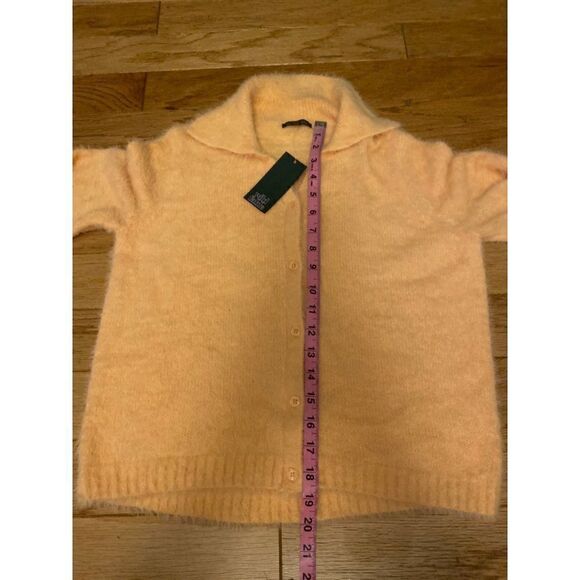NWT Wild Fable, women’s pale orange soft long sleeve collared cropped sweater sm - Picture 6 of 9
